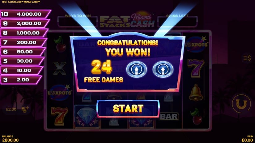 FatStacks Miami Cash slot screen 3