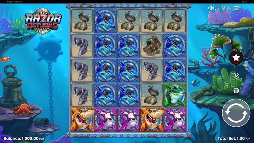 Razor Returns slot screen 1