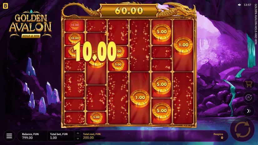 Golden Avalon Hold and Win slot screen 3