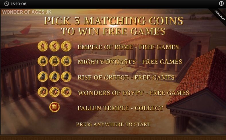 Wonder of Ages slot screen 3