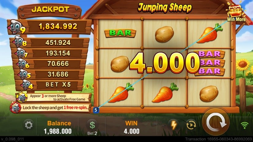Jumping Sheep slot screen 3