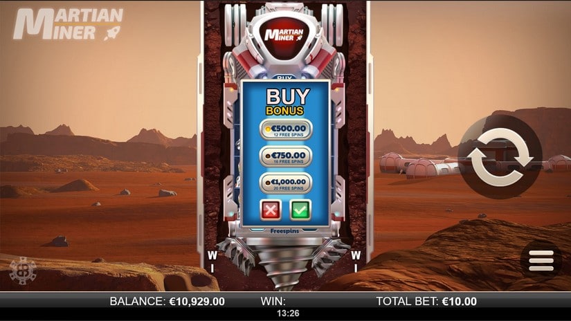 Martian Miner Infinity Reels slot screen 2