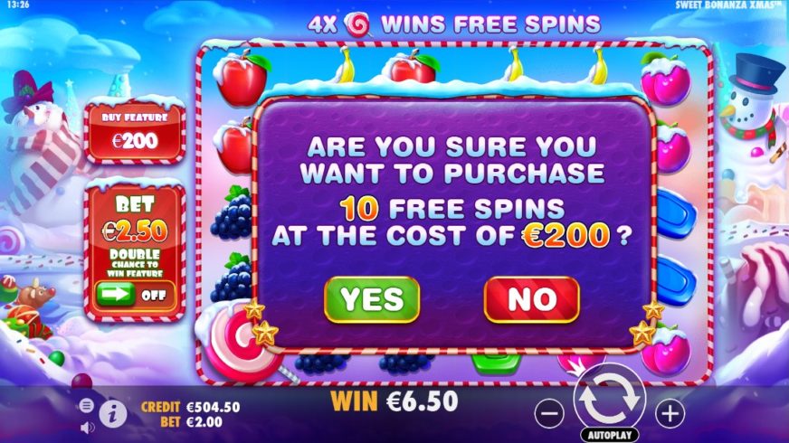 Sweet Bonanza Xmas slot screen 3