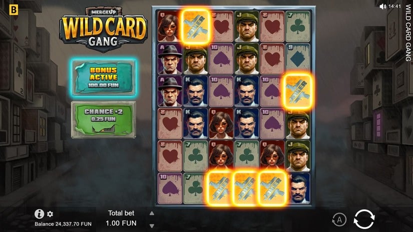 Wild Card Gang slot screen 2