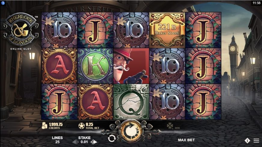 Sherlock of London slot screen 1