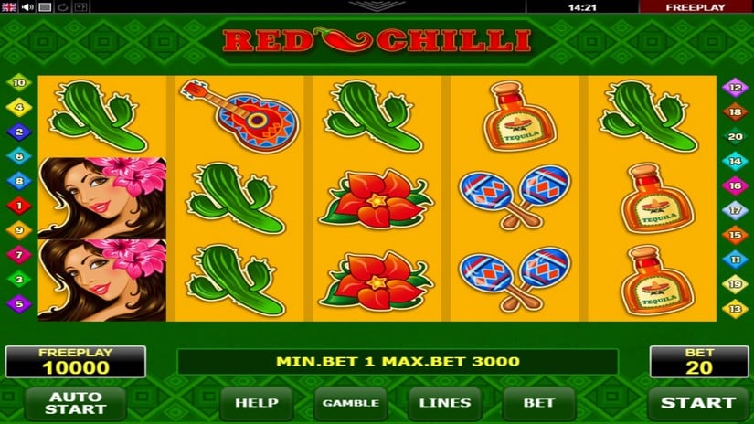 Red Chilli slot screen 1