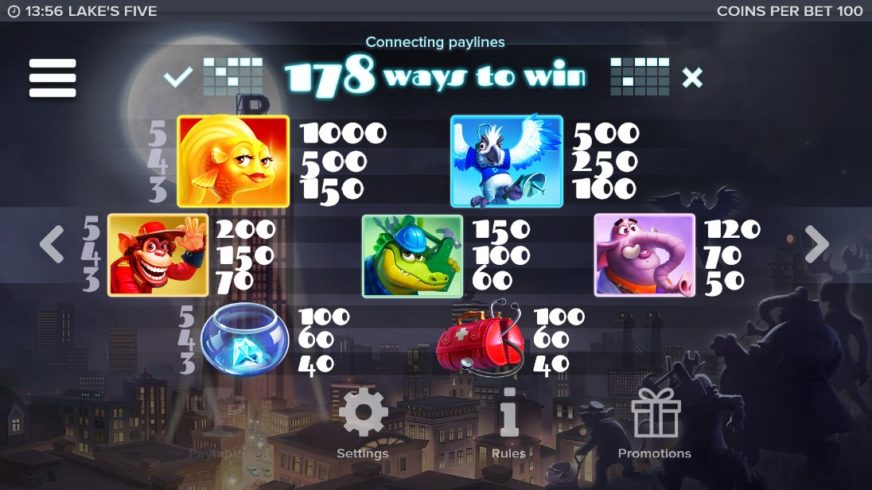 Lake’s Five slot screen 2