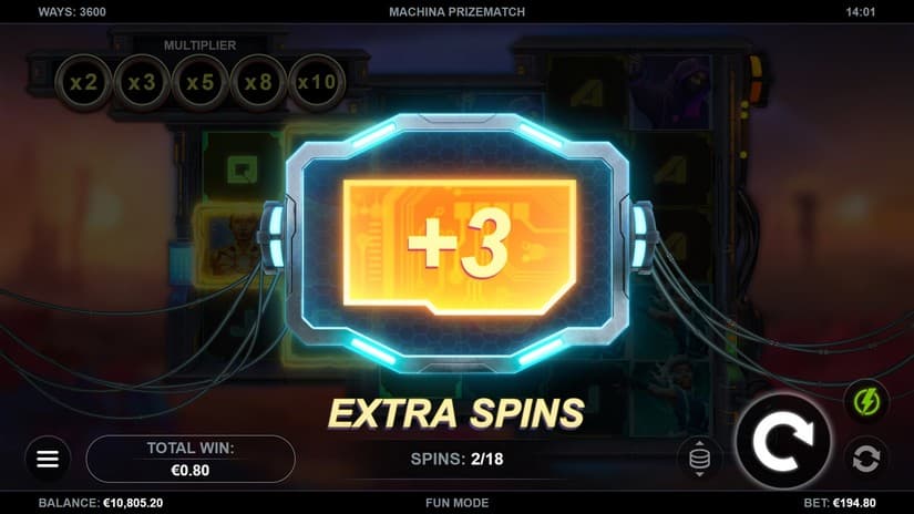 Machina PrizeMatch slot screen 4