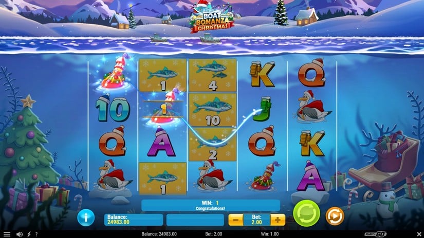 Boat Bonanza Christmas slot screen 2