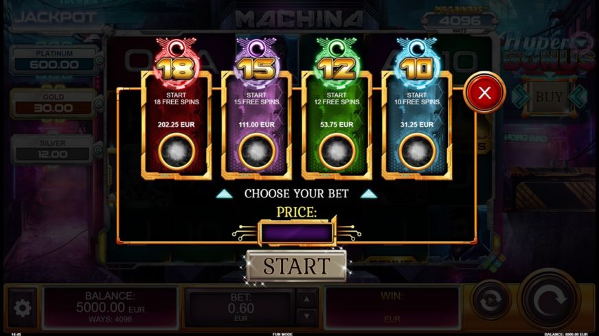 Machina slot screen 2