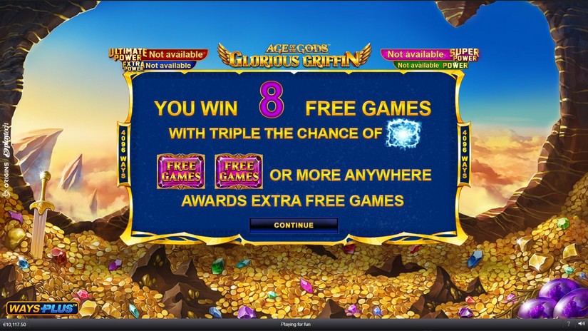 Age Of The Gods: Glorious Griffin slot screen 3