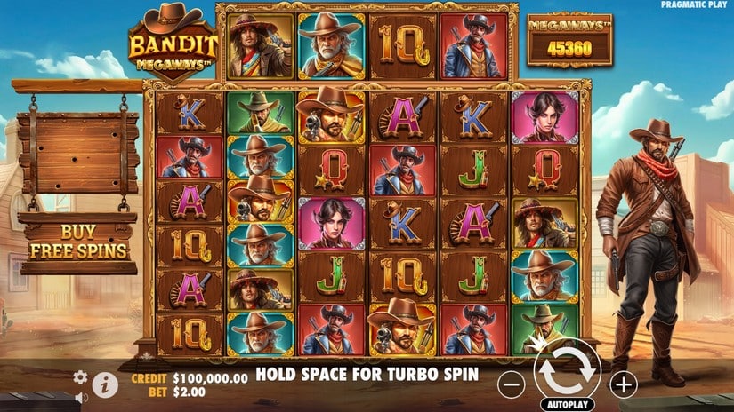 Bandit Megaways slot screen 1