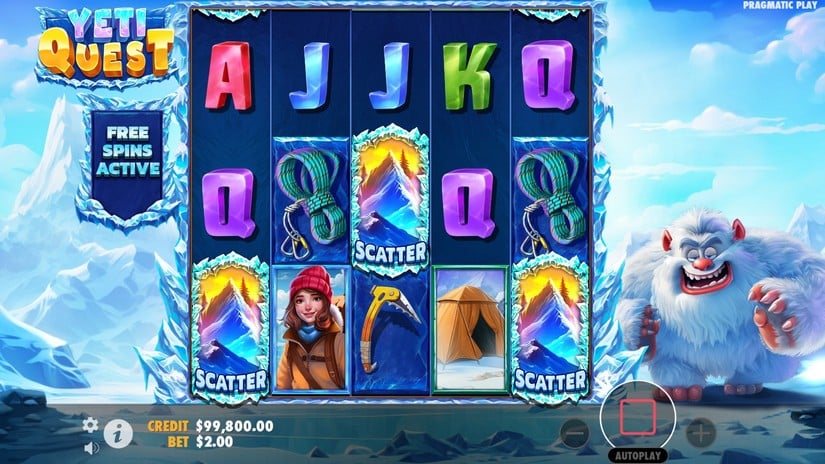 Yeti Quest slot screen 2
