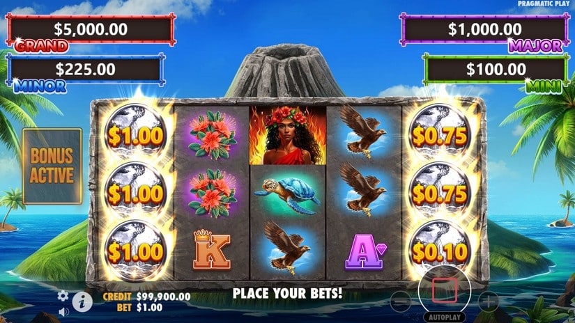 Volcano Goddess slot screen 2