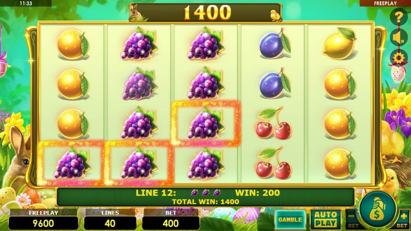 Lady Fruits 40 Easter slot screen 2