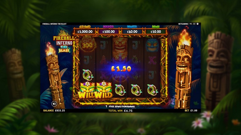 Fireball Inferno Tiki Blast slot screen 4