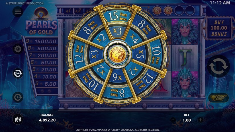 9 Pearls of Gold slot screen 3