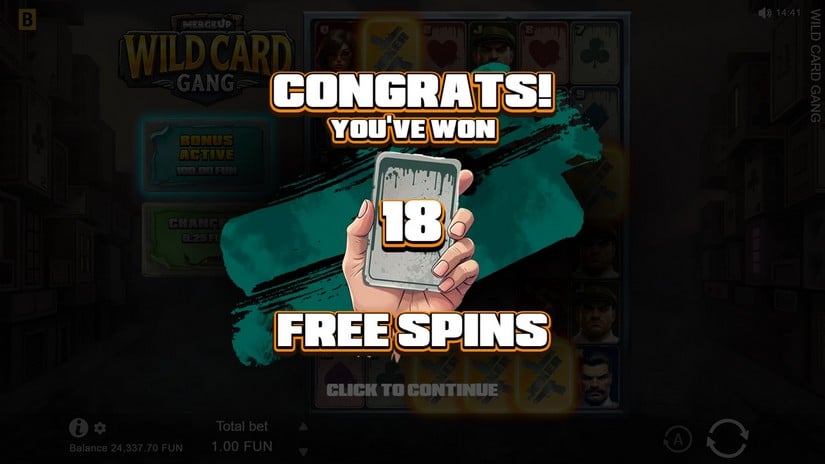 Wild Card Gang slot screen 3