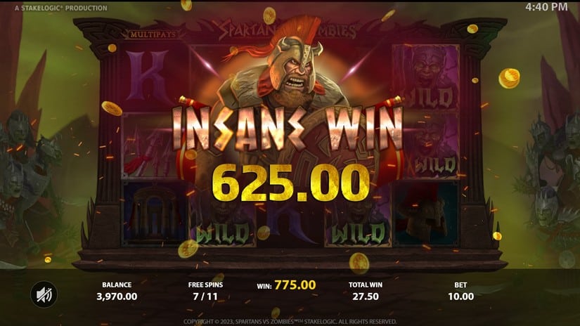 Spartans vs Zombies slot screen 6