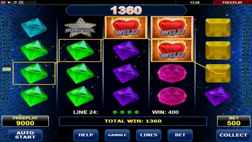 Diamonds on Fire slot screen 2