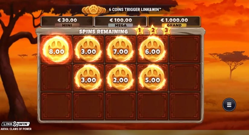 Akiva Claws of Power slot screen 3