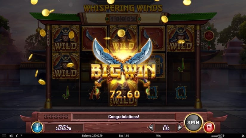 Whispering Winds slot screen 3