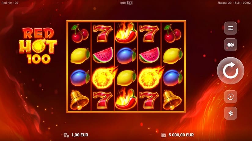 Red Hot 100 slot screen 1