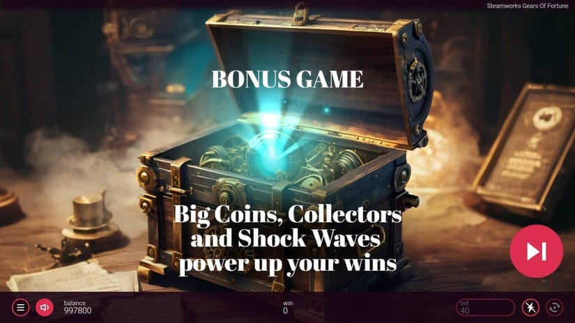 Steamworks Gears of Fortune slot screen 2