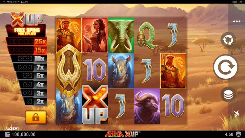 Africa X Up slot screen 1