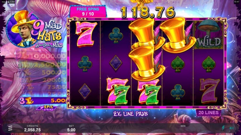 9 Mad Hats slot screen 7