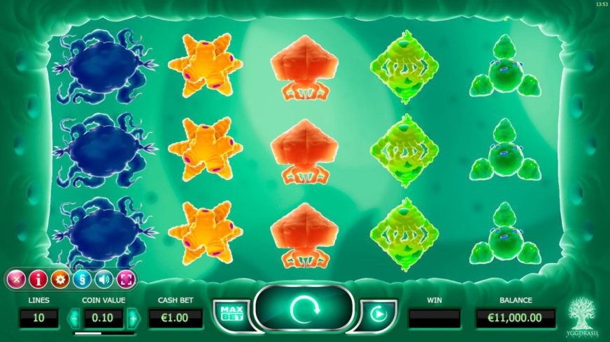 Cyrus the Virus slot screen 1