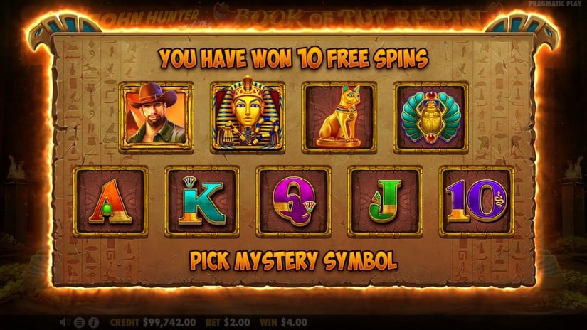 John Hunter and the Book of Tut Respin slot screen 5