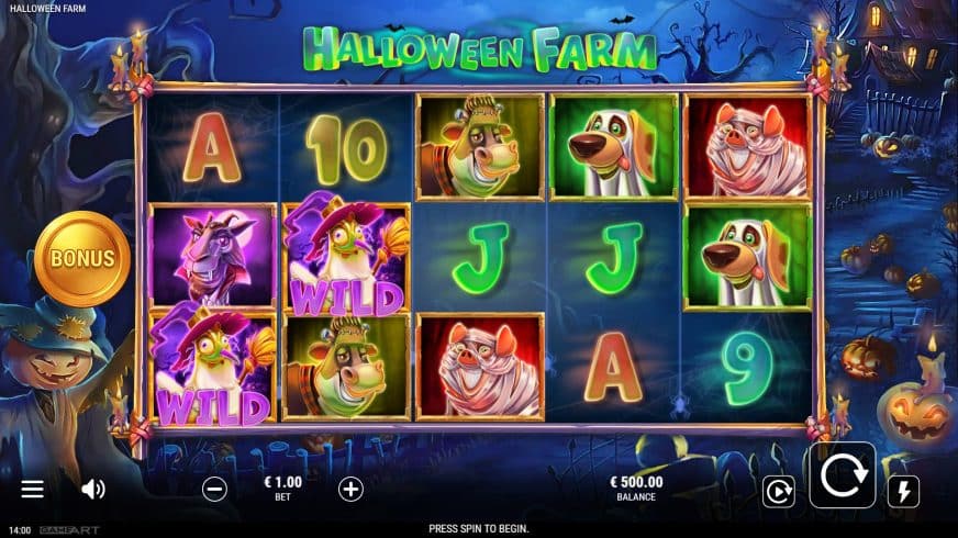 Halloween Farm slot screen 1