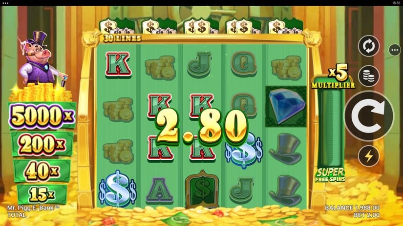 Mr. Pigg E. Bank slot screen 2