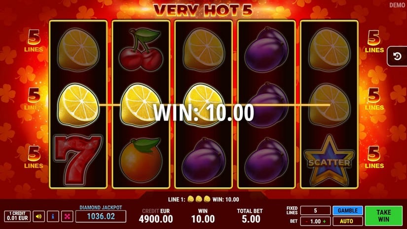 Very Hot 5 slot screen 4