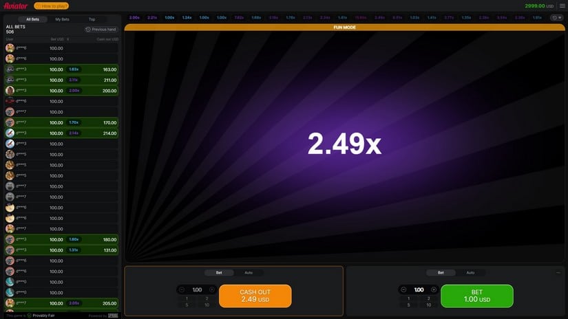 Aviator slot screen 1