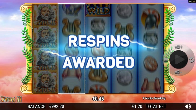 Zeus II slot screen 3