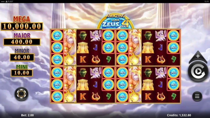 Amazing Link Zeus Epic 4 slot screen 1