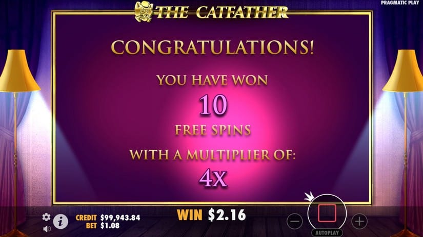 The Catfather slot screen 3
