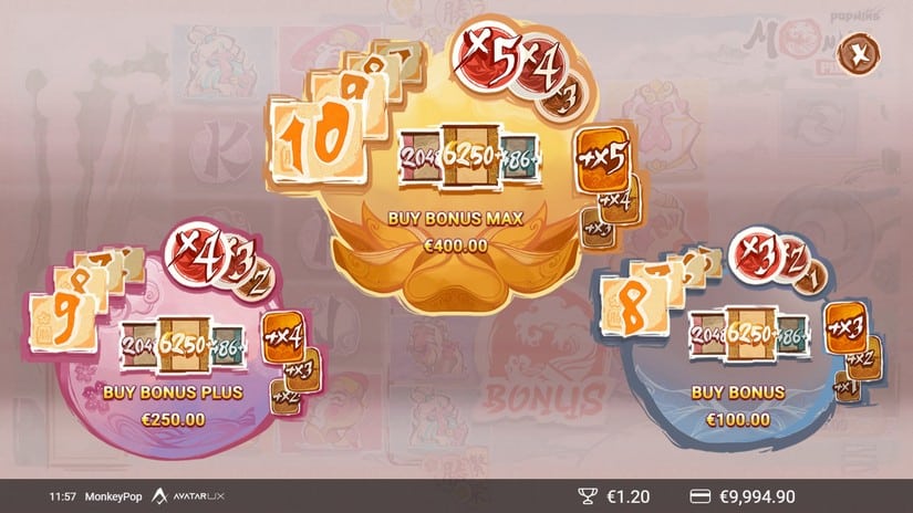 MonkeyPop slot screen 4