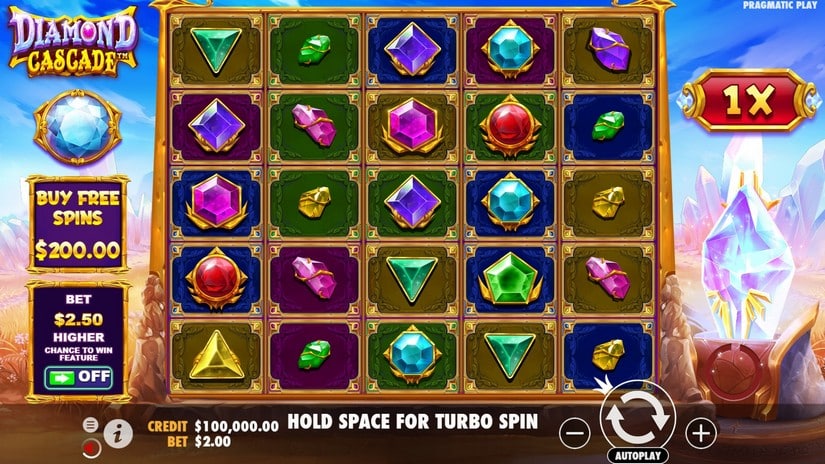 Diamond Cascade slot screen 2