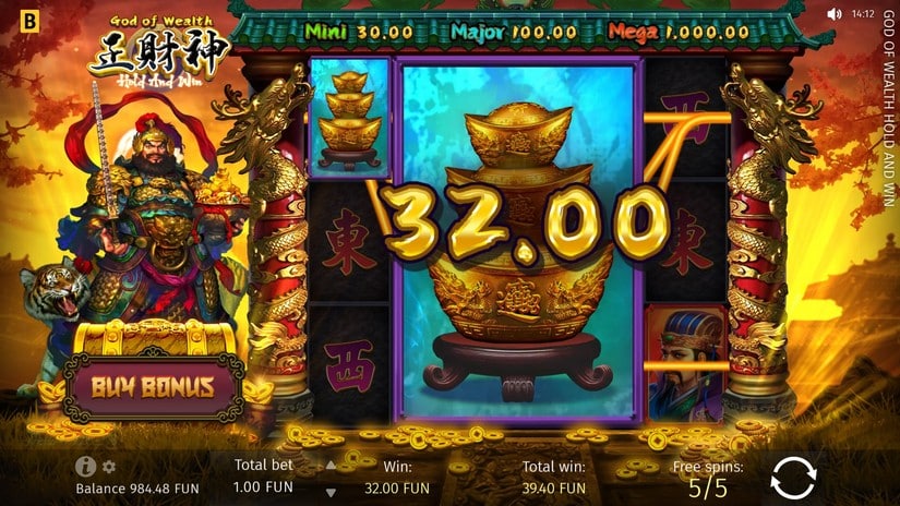 God of Wealth Hold and Win slot screen 5