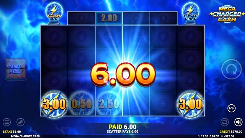 Mega Charged Cash slot screen 4
