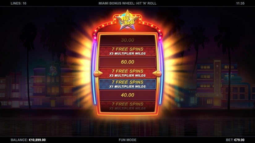 Miami Bonus Wheel Hit ‘n’ Roll slot screen 2