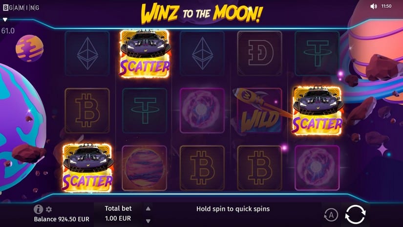 Winz to the Moon slot screen 3