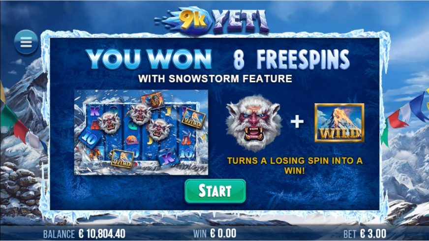 9k Yeti slot screen 3