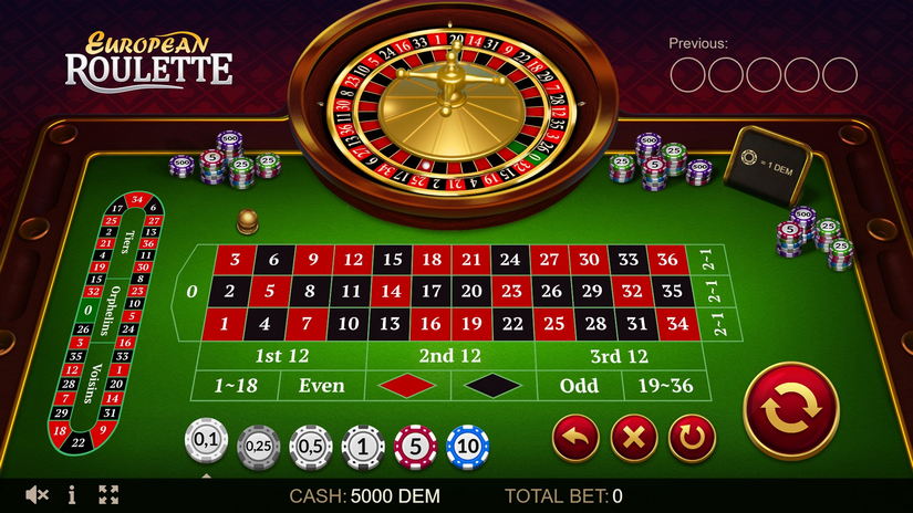European Roulette slot screen 0