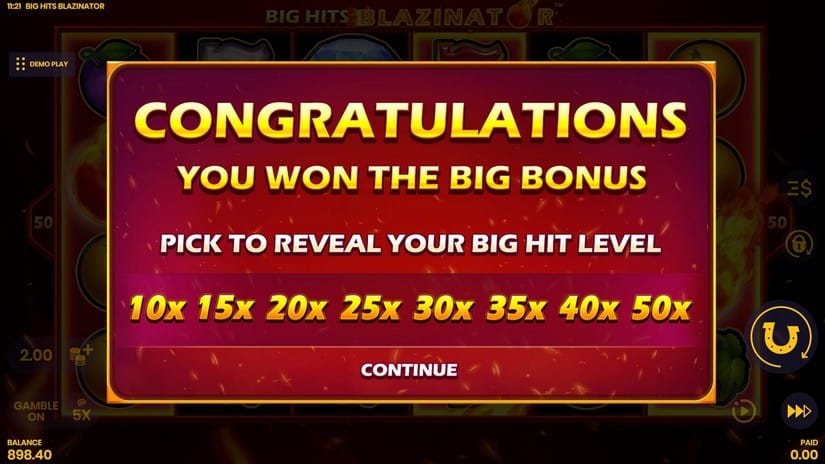 Big Hits Blazinator slot screen 6