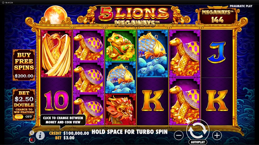 5 Lions Megaways slot screen 1