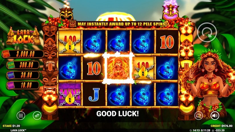 Lava Lock slot screen 2